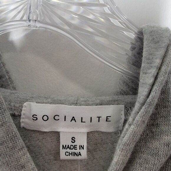 Nwt Socialite Gray Hoodie Sweatshirt Snake Print Pullover Long Sleeve Soft S - Picture 3 of 10